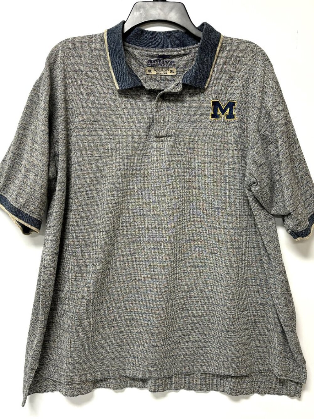 Vintage Michigan Wolverines Polo Shirt Active by Knights Athletics Men Size XL